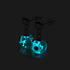 Boucles d'oreilles à tige en forme de goutte d'eau en verre Firefly Evil Eye en argent sterling 925